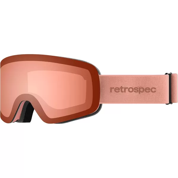 imageRetrospec Flume Ski Goggles for Men and Women UV Protection Over Glasses AntiFog Scratch ResistantMatte BlackMirror Polarized
