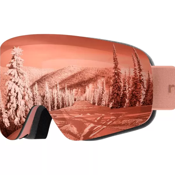 imageRetrospec Flume Ski Goggles for Men and Women UV Protection Over Glasses AntiFog Scratch ResistantMatte BlackMirror Polarized