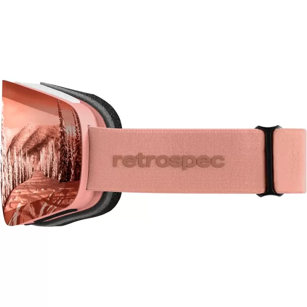 imageRetrospec Flume Ski Goggles for Men and Women UV Protection Over Glasses AntiFog Scratch ResistantMatte BlackMirror Polarized