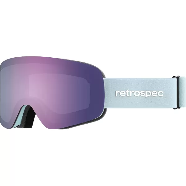 imageRetrospec Flume Ski Goggles for Men and Women UV Protection Over Glasses AntiFog Scratch ResistantMatte IceBismuth