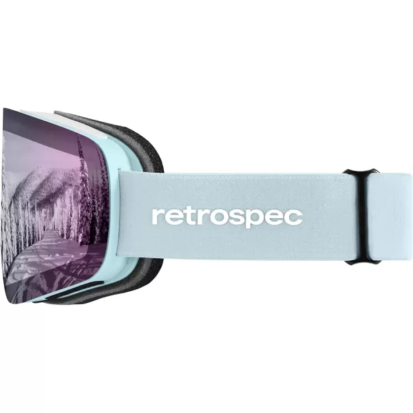 imageRetrospec Flume Ski Goggles for Men and Women UV Protection Over Glasses AntiFog Scratch ResistantMatte IceBismuth