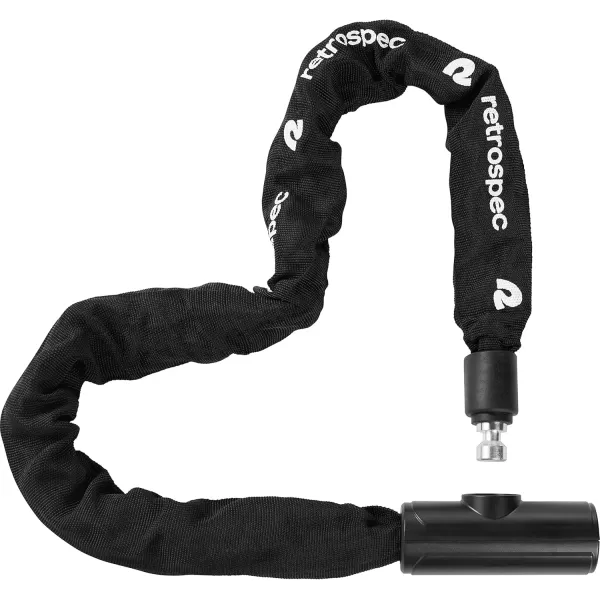 imageRetrospec Hero Plus Bicycle Chain Lock with Key Heavy Duty AntiTheft Bike Lock 10mm 3 Cut Resistant 3T Manganese Steel Chain and Weather Resistant Nylon Sleeve10mm Chain Links