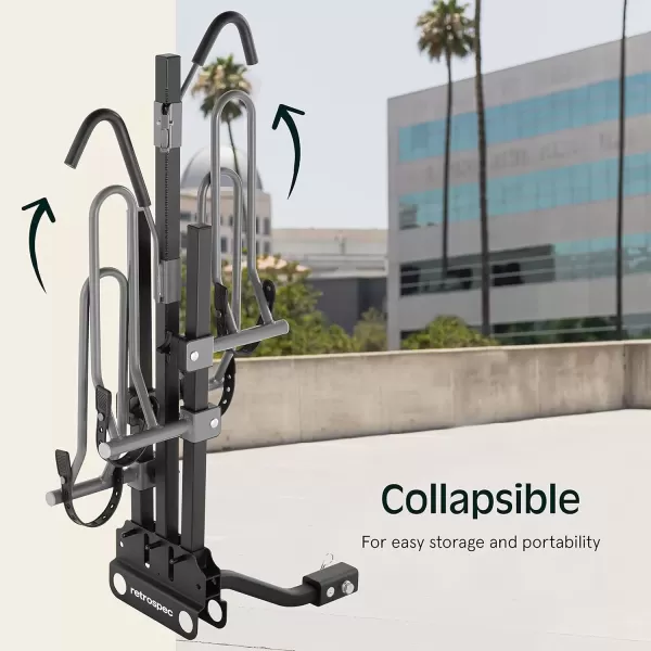 imageRetrospec Lenox Car Hitch Mount Tray Bike Rack W 2Inch Receiver  2 Bicycle Carrier  Class II or III Trailer HitchBlack