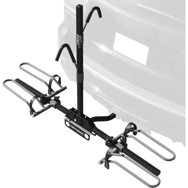 imageRetrospec Lenox Car Hitch Mount Tray Bike Rack W 2Inch Receiver  2 Bicycle Carrier  Class II or III Trailer HitchBlack