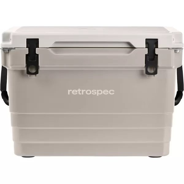 imageRetrospec Palisade Rotomolded 45 Qt Cooler  Fully Insulated Portable Ice Chest with Built in Bottle Opener TieDown Slots ampamp Dry Goods Basket  Large Beach Camping ampamp Travel Coolers  Dune