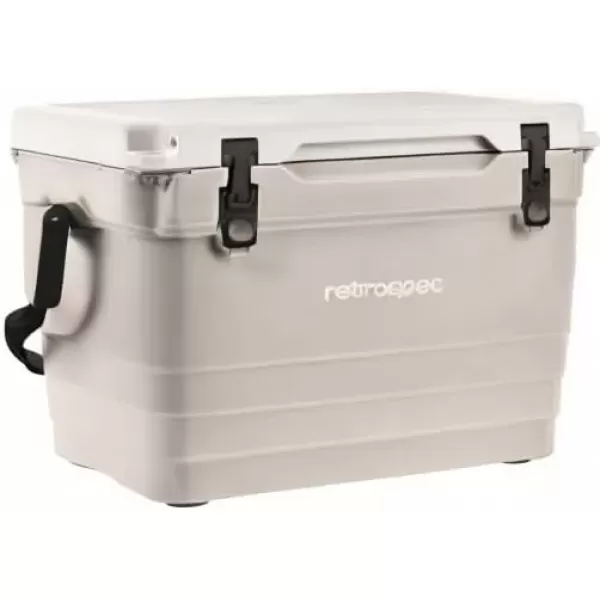 imageRetrospec Palisade Rotomolded 45 Qt Cooler  Fully Insulated Portable Ice Chest with Built in Bottle Opener TieDown Slots ampamp Dry Goods Basket  Large Beach Camping ampamp Travel Coolers  Dune