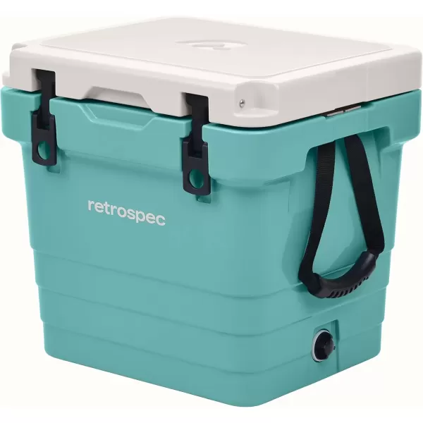 imageRetrospec Palisade Rotomolded Cooler  Fully Insulated Portable Ice Chest with Built in Bottle Opener TieDown Slots ampamp Dry Goods Basket  Large Beach Camping ampamp Travel Coolers 25 45 ampamp 65qtBlue Ridge
