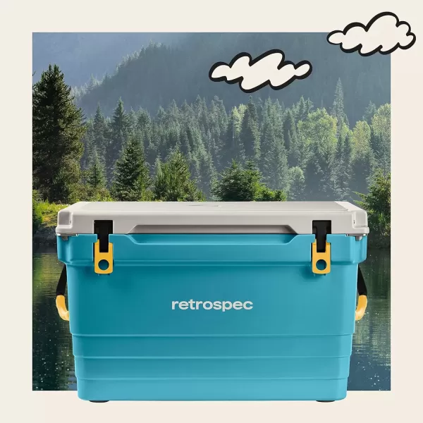 imageRetrospec Palisade Rotomolded Cooler  Fully Insulated Portable Ice Chest with Built in Bottle Opener TieDown Slots ampamp Dry Goods Basket  Large Beach Camping ampamp Travel Coolers 25 45 ampamp 65qtCoastal Blue