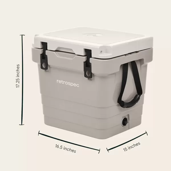 imageRetrospec Palisade Rotomolded Cooler  Fully Insulated Portable Ice Chest with Built in Bottle Opener TieDown Slots ampamp Dry Goods Basket  Large Beach Camping ampamp Travel Coolers 25 45 ampamp 65qtDune