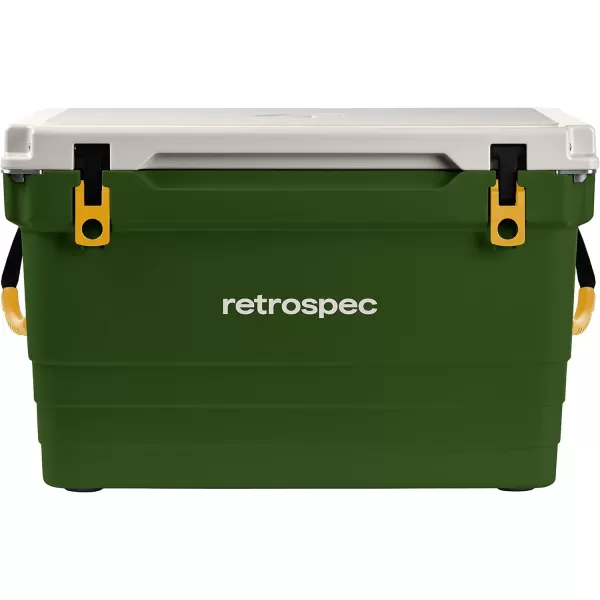 imageRetrospec Palisade Rotomolded Cooler  Fully Insulated Portable Ice Chest with Built in Bottle Opener TieDown Slots ampamp Dry Goods Basket  Large Beach Camping ampamp Travel Coolers 25 45 ampamp 65qtForest