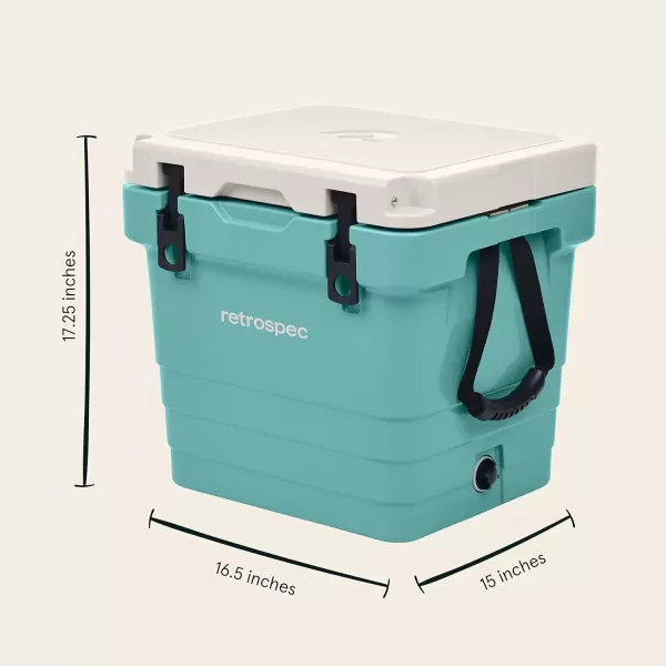 imageRetrospec Palisade Rotomolded Cooler  Fully Insulated Portable Ice Chest with Built in Bottle Opener TieDown Slots ampamp Dry Goods Basket  Large Beach Camping ampamp Travel Coolers 25 45 ampamp 65qtBlue Ridge
