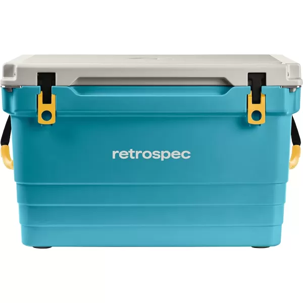 imageRetrospec Palisade Rotomolded Cooler  Fully Insulated Portable Ice Chest with Built in Bottle Opener TieDown Slots ampamp Dry Goods Basket  Large Beach Camping ampamp Travel Coolers 25 45 ampamp 65qtCoastal Blue