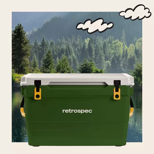imageRetrospec Palisade Rotomolded Cooler  Fully Insulated Portable Ice Chest with Built in Bottle Opener TieDown Slots ampamp Dry Goods Basket  Large Beach Camping ampamp Travel Coolers 25 45 ampamp 65qtForest