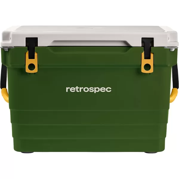 imageRetrospec Palisade Rotomolded Cooler  Fully Insulated Portable Ice Chest with Built in Bottle Opener TieDown Slots ampamp Dry Goods Basket  Large Beach Camping ampamp Travel Coolers 25 45 ampamp 65qtForest