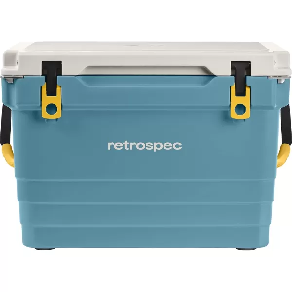 imageRetrospec Palisade Rotomolded Cooler  Fully Insulated Portable Ice Chest with Built in Bottle Opener TieDown Slots ampamp Dry Goods Basket  Large Beach Camping ampamp Travel Coolers 25 45 ampamp 65qtCoastal Blue