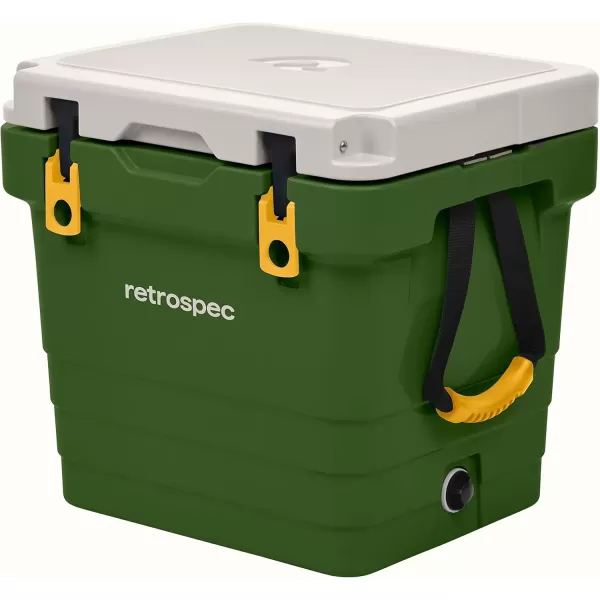 imageRetrospec Palisade Rotomolded Cooler  Fully Insulated Portable Ice Chest with Built in Bottle Opener TieDown Slots ampamp Dry Goods Basket  Large Beach Camping ampamp Travel Coolers 25 45 ampamp 65qtForest