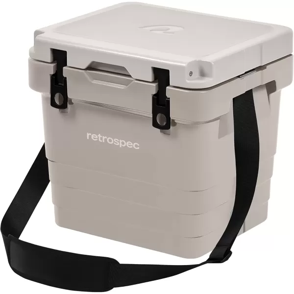 imageRetrospec Palisade Rotomolded Cooler  Fully Insulated Portable Ice Chest with Built in Bottle Opener TieDown Slots ampamp Dry Goods Basket  Large Beach Camping ampamp Travel Coolers 25 45 ampamp 65qtDune