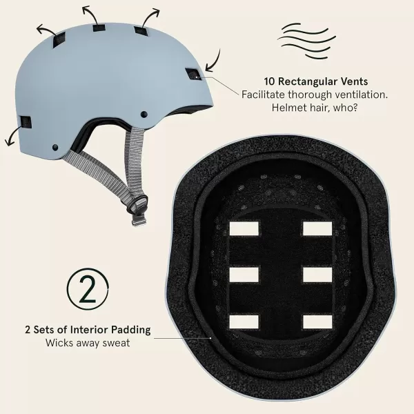 imageRetrospec Retrospec Dakota Bike Helmet  Skateboard Helmet Premium Protection MultiSport Bike BMX Skating Scooter and Skate HelmetMatte Crystal Blue