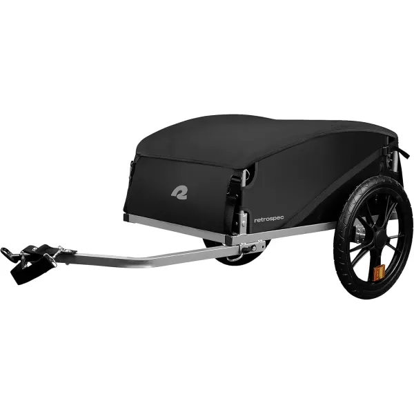 imageRetrospec Rover Hauler Cargo Bike Trailer with Folding Frame ampamp Weather Resistant Fabric Large Cargo Carrier Fits 20  29 Bicycle WheelsBlack