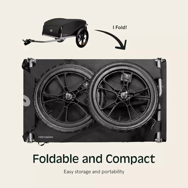 imageRetrospec Rover Hauler Cargo Bike Trailer with Folding Frame ampamp Weather Resistant Fabric Large Cargo Carrier Fits 20  29 Bicycle WheelsBlack