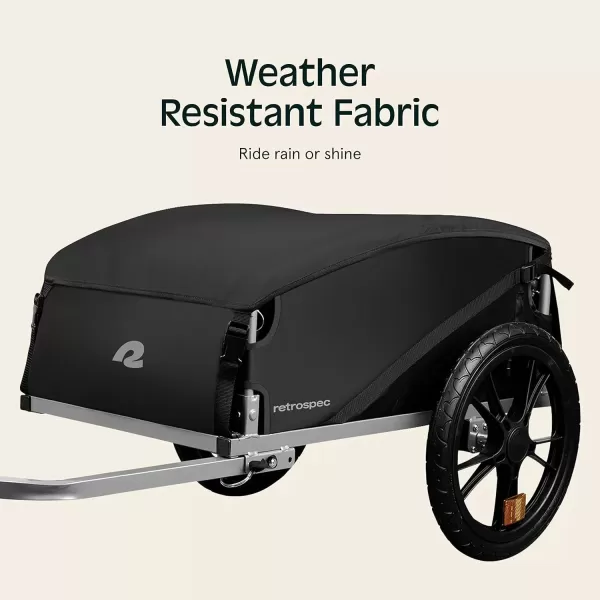imageRetrospec Rover Hauler Cargo Bike Trailer with Folding Frame ampamp Weather Resistant Fabric Large Cargo Carrier Fits 20  29 Bicycle WheelsBlack