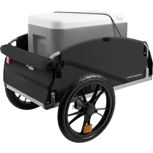 imageRetrospec Rover Hauler Cargo Bike Trailer with Folding Frame ampamp Weather Resistant Fabric Large Cargo Carrier Fits 20  29 Bicycle WheelsBlack