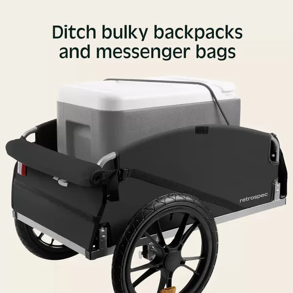 imageRetrospec Rover Hauler Cargo Bike Trailer with Folding Frame ampamp Weather Resistant Fabric Large Cargo Carrier Fits 20  29 Bicycle WheelsBlack