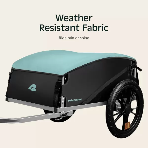 imageRetrospec Rover Hauler Cargo Bike Trailer with Folding Frame ampamp Weather Resistant Fabric Large Cargo Carrier Fits 20  29 Bicycle WheelsBlue Ridge
