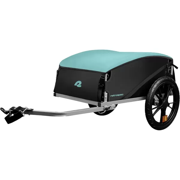 imageRetrospec Rover Hauler Cargo Bike Trailer with Folding Frame ampamp Weather Resistant Fabric Large Cargo Carrier Fits 20  29 Bicycle WheelsBlue Ridge