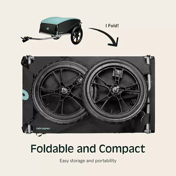 imageRetrospec Rover Hauler Cargo Bike Trailer with Folding Frame ampamp Weather Resistant Fabric Large Cargo Carrier Fits 20  29 Bicycle WheelsBlue Ridge