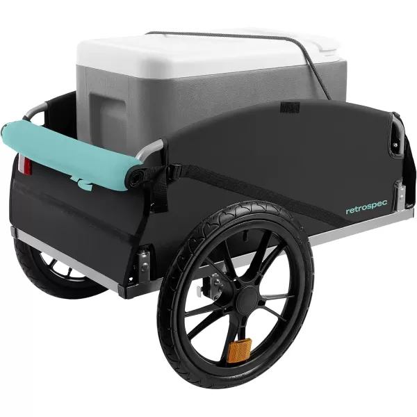 imageRetrospec Rover Hauler Cargo Bike Trailer with Folding Frame ampamp Weather Resistant Fabric Large Cargo Carrier Fits 20  29 Bicycle WheelsBlue Ridge