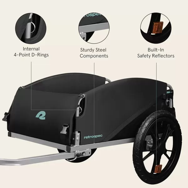 imageRetrospec Rover Hauler Cargo Bike Trailer with Folding Frame ampamp Weather Resistant Fabric Large Cargo Carrier Fits 20  29 Bicycle WheelsBlue Ridge