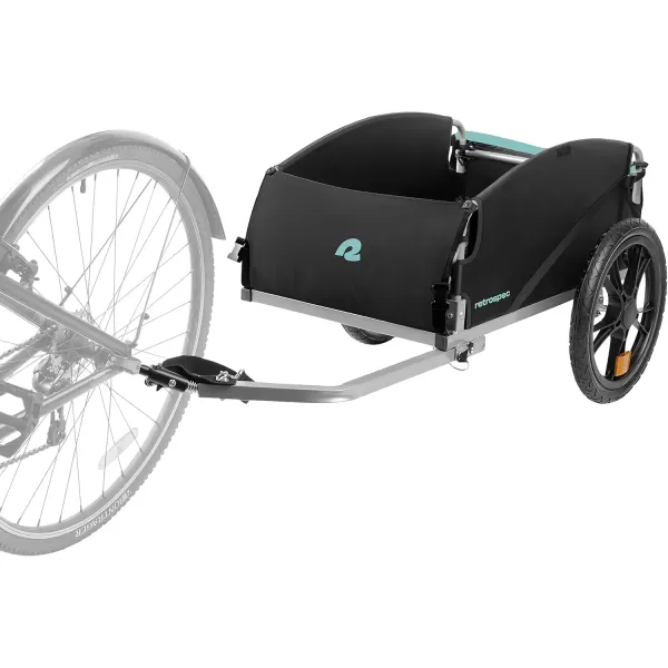 imageRetrospec Rover Hauler Cargo Bike Trailer with Folding Frame ampamp Weather Resistant Fabric Large Cargo Carrier Fits 20  29 Bicycle WheelsBlue Ridge