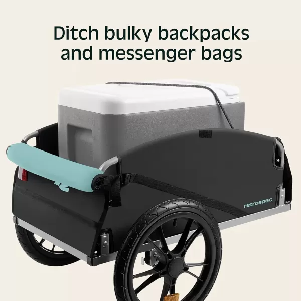 imageRetrospec Rover Hauler Cargo Bike Trailer with Folding Frame ampamp Weather Resistant Fabric Large Cargo Carrier Fits 20  29 Bicycle WheelsBlue Ridge