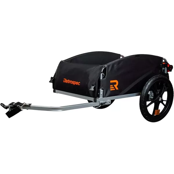 imageRetrospec Rover Hauler Cargo Bike Trailer with Folding Frame ampamp Weather Resistant Fabric Large Cargo Carrier Fits 20  29 Bicycle WheelsOrange