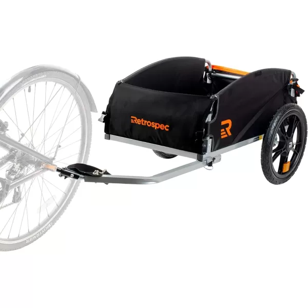 imageRetrospec Rover Hauler Cargo Bike Trailer with Folding Frame ampamp Weather Resistant Fabric Large Cargo Carrier Fits 20  29 Bicycle WheelsOrange