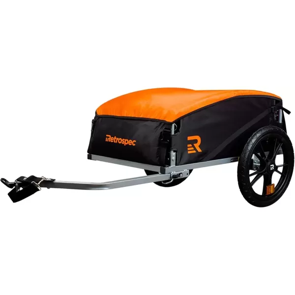 imageRetrospec Rover Hauler Cargo Bike Trailer with Folding Frame ampamp Weather Resistant Fabric Large Cargo Carrier Fits 20  29 Bicycle WheelsOrange