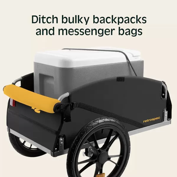 imageRetrospec Rover Hauler Cargo Bike Trailer with Folding Frame ampamp Weather Resistant Fabric Large Cargo Carrier Fits 20  29 Bicycle WheelsSun