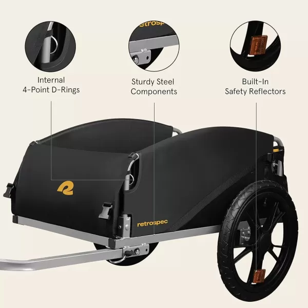imageRetrospec Rover Hauler Cargo Bike Trailer with Folding Frame ampamp Weather Resistant Fabric Large Cargo Carrier Fits 20  29 Bicycle WheelsSun