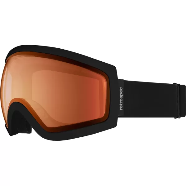 imageRetrospec Traverse Ski Goggles  Snowboard Goggles for Men Women  100 UV Protection AntiFog Snow GogglesMatte BlackCitrine