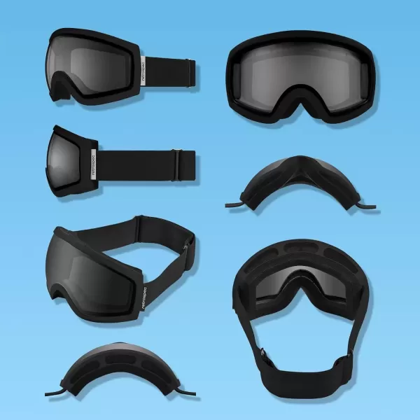 imageRetrospec Traverse Ski Goggles  Snowboard Goggles for Men Women  100 UV Protection AntiFog Snow GogglesMatte BlackStone