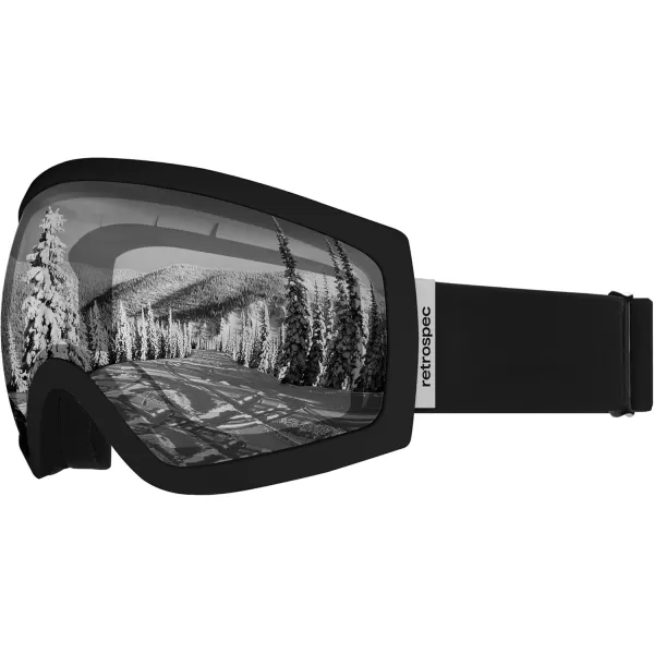 imageRetrospec Traverse Ski Goggles  Snowboard Goggles for Men Women  100 UV Protection AntiFog Snow GogglesMatte BlackStone
