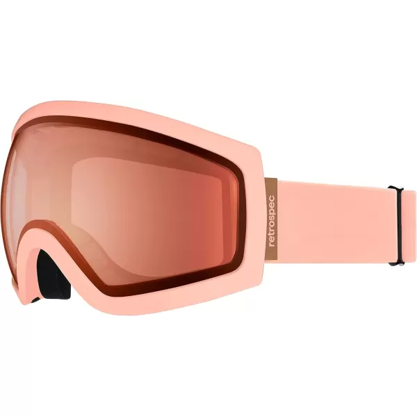 imageRetrospec Traverse Ski Goggles  Snowboard Goggles for Men Women  100 UV Protection AntiFog Snow GogglesMatte BlushRose Quartz