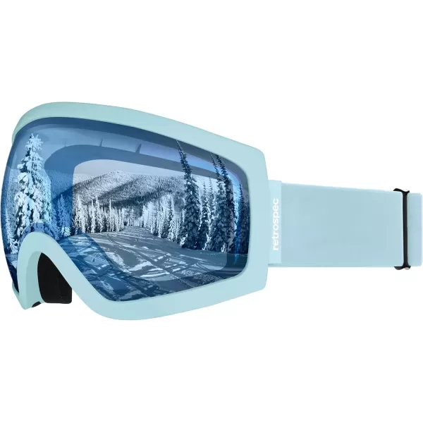imageRetrospec Traverse Ski Goggles  Snowboard Goggles for Men Women  100 UV Protection AntiFog Snow GogglesMatte IceCrystal