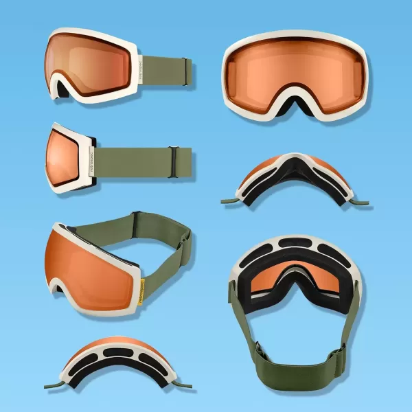 imageRetrospec Traverse Ski Goggles  Snowboard Goggles for Men Women  100 UV Protection AntiFog Snow GogglesMatte LaurelCitrine