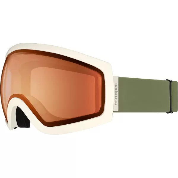 imageRetrospec Traverse Ski Goggles  Snowboard Goggles for Men Women  100 UV Protection AntiFog Snow GogglesMatte LaurelCitrine