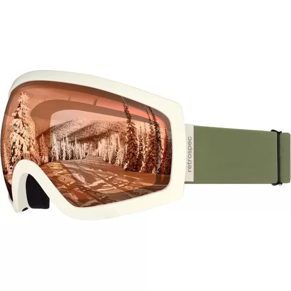 imageRetrospec Traverse Ski Goggles  Snowboard Goggles for Men Women  100 UV Protection AntiFog Snow GogglesMatte LaurelCitrine