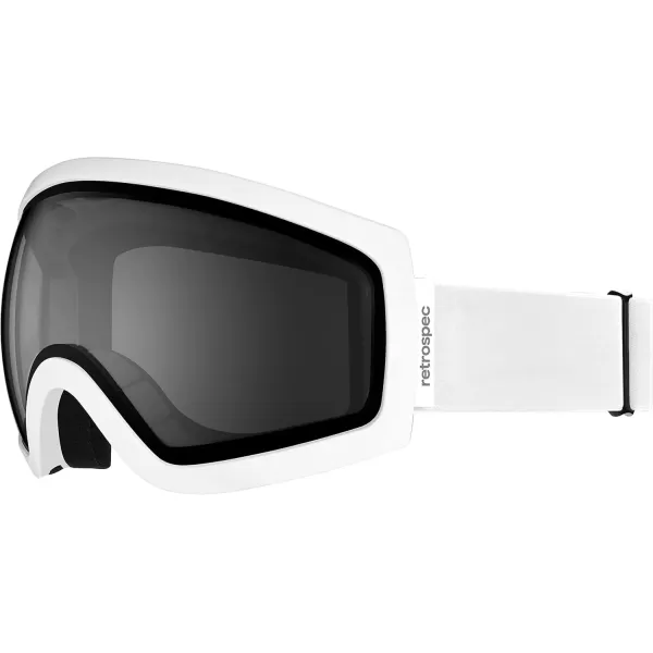 imageRetrospec Traverse Ski Goggles  Snowboard Goggles for Men Women  100 UV Protection AntiFog Snow GogglesMatte WhiteStone