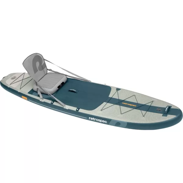 imageRetrospec Weekender Plus 10 Inflatable Stand Up Paddleboard Double Layer PVC iSUP Bundle wCarrying case 3 Piece Adjustable Aluminum Paddle 3 Removable fins Pump and Cell Phone caseRiver Rock