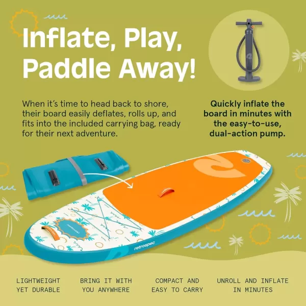 imageRetrospec WeekenderNano 8ft Inflatable Stand Up PaddleboardSurfer Blue